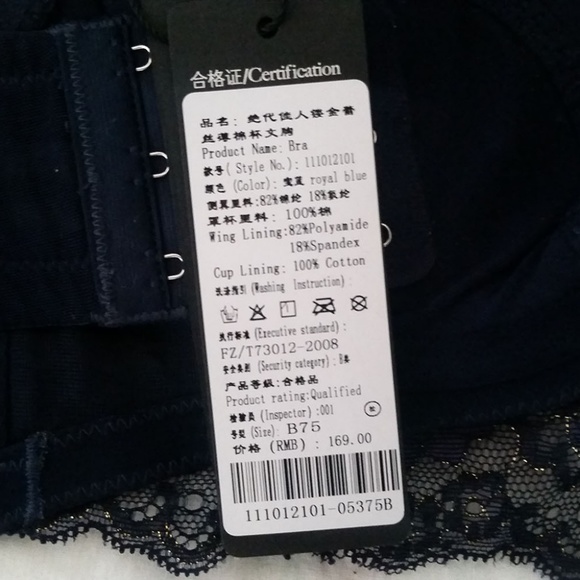 Royal blue Moonbase lacy push-up bra sz 32B NWT - Picture 4 of 4